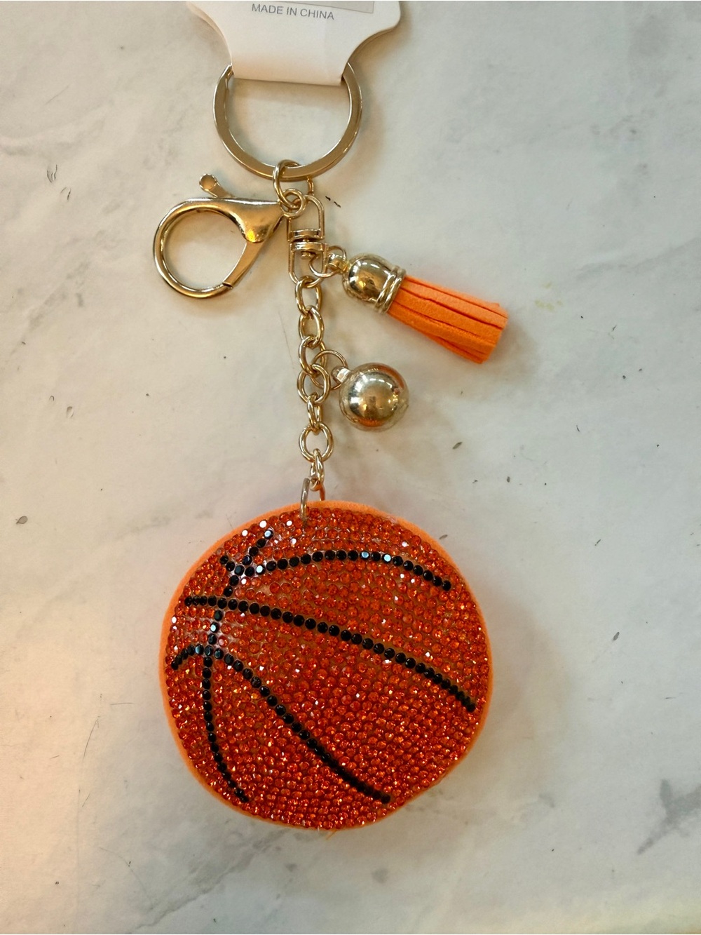 ✨ New Bling Rhinestone Basketball Keychain Bag Charm with Tassel ✨